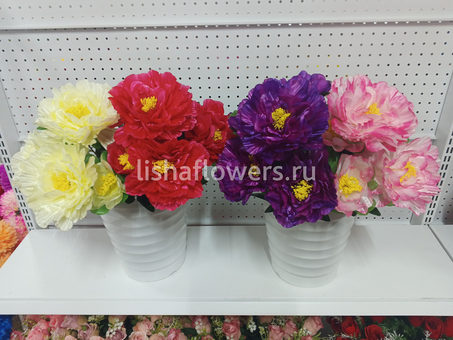 Букет пионов 6в 6г 55см.Арт.SZH-4 